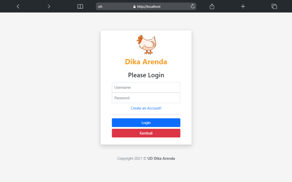 login page