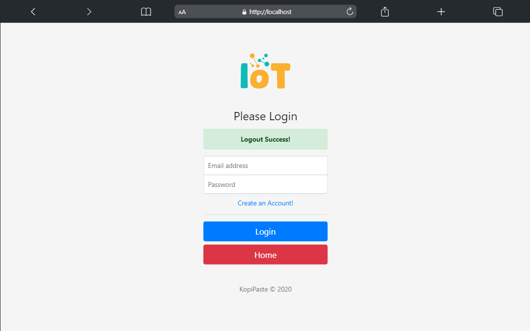 login page
